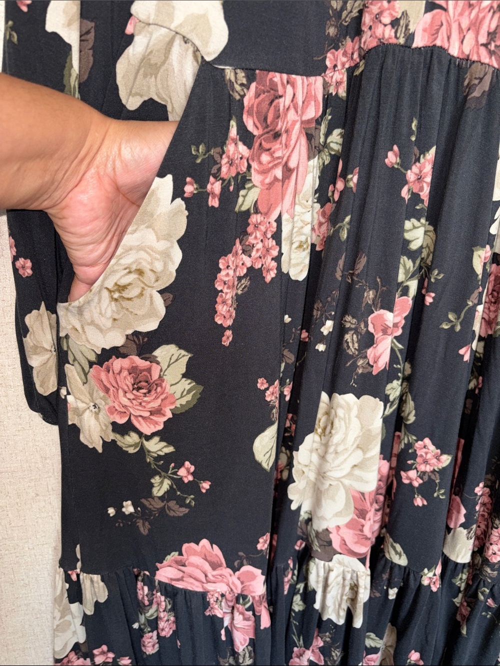 Torrid Super Soft Floral Long Sleeve Jersey Babydoll Dress Sz 1 Cottagecore - Picture 12 of 15